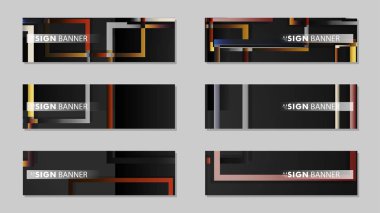 kare afiş vektör koleksiyonu. taş ve tuğla gradyan renk kompozisyonu