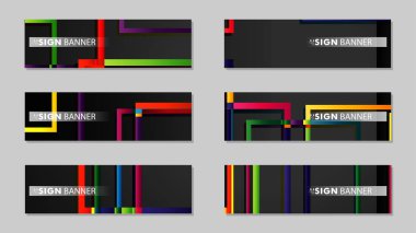 kare afiş vektör koleksiyonu. renkli parlaklar degrade