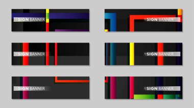 kare afiş vektör koleksiyonu. renkli parlaklar degrade