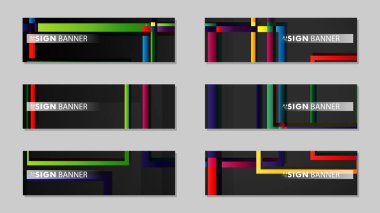 kare afiş vektör koleksiyonu. renkli parlaklar degrade