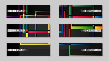 kare afiş vektör koleksiyonu. renkli parlaklar degrade