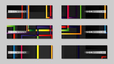 kare afiş vektör koleksiyonu. renkli parlaklar degrade