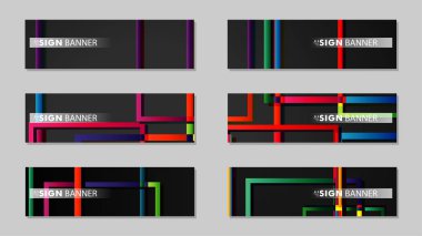kare afiş vektör koleksiyonu. renkli parlaklar degrade
