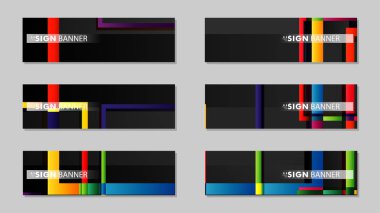 kare afiş vektör koleksiyonu. renkli parlaklar degrade
