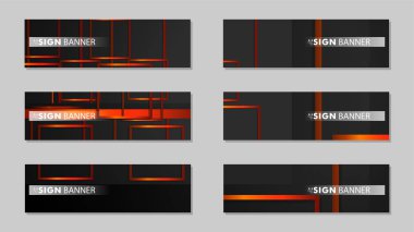 Dikdörtgen siyah turuncu degrade arka plan ile kare vektör afiş