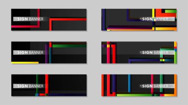 kare afiş vektör koleksiyonu. renkli parlaklar degrade