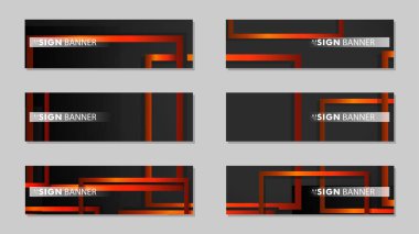 Dikdörtgen siyah turuncu degrade arka plan ile kare vektör afiş