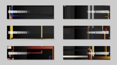 kare afiş vektör koleksiyonu. taş ve tuğla gradyan renk kompozisyonu