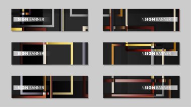 kare afiş vektör koleksiyonu. taş ve tuğla gradyan renk kompozisyonu
