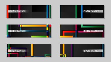 kare afiş vektör koleksiyonu. renkli parlaklar degrade