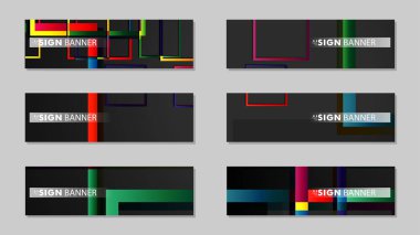 kare afiş vektör koleksiyonu. renkli parlaklar degrade