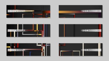 kare afiş vektör koleksiyonu. taş ve tuğla gradyan renk kompozisyonu