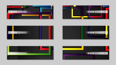 kare afiş vektör koleksiyonu. renkli parlaklar degrade
