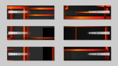 Dikdörtgen siyah turuncu degrade arka plan ile kare vektör afiş