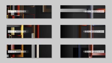 kare afiş vektör koleksiyonu. taş ve tuğla gradyan renk kompozisyonu