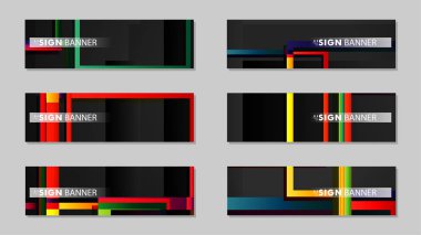 kare afiş vektör koleksiyonu. renkli parlaklar degrade