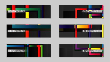 kare afiş vektör koleksiyonu. renkli parlaklar degrade