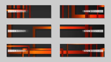 Dikdörtgen siyah turuncu degrade arka plan ile kare vektör afiş