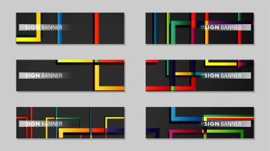 kare afiş vektör koleksiyonu. renkli parlaklar degrade