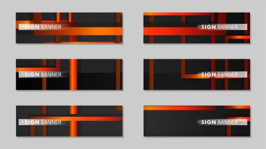 Dikdörtgen siyah turuncu degrade arka plan ile kare vektör afiş