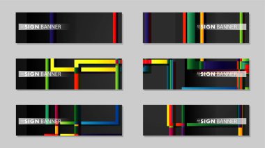kare afiş vektör koleksiyonu. renkli parlaklar degrade