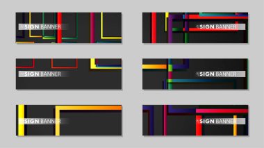 kare afiş vektör koleksiyonu. renkli parlaklar degrade