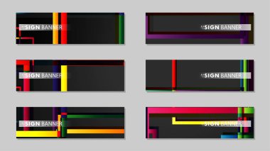 kare afiş vektör koleksiyonu. renkli parlaklar degrade