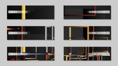 kare afiş vektör koleksiyonu. taş ve tuğla gradyan renk kompozisyonu