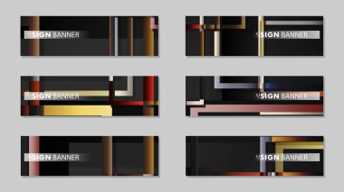 kare afiş vektör koleksiyonu. taş ve tuğla gradyan renk kompozisyonu