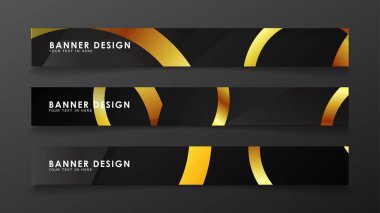 Soyut daire afişi. Süslü vektör illüstrasyon. koyu bir arka plan üzerinde altın daire