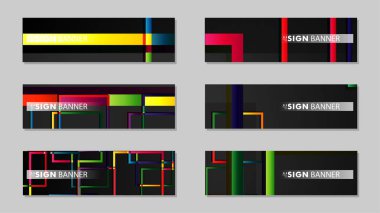 kare afiş vektör koleksiyonu. renkli parlaklar degrade