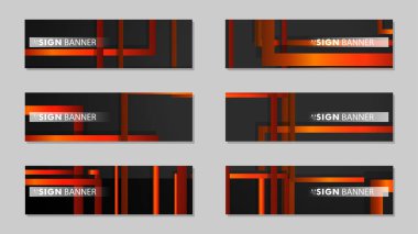 Dikdörtgen siyah turuncu degrade arka plan ile kare vektör afiş