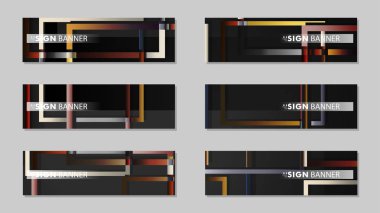 kare afiş vektör koleksiyonu. taş ve tuğla gradyan renk kompozisyonu