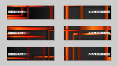Dikdörtgen siyah turuncu degrade arka plan ile kare vektör afiş