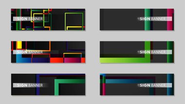 kare afiş vektör koleksiyonu. renkli parlaklar degrade
