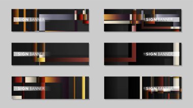 kare afiş vektör koleksiyonu. taş ve tuğla gradyan renk kompozisyonu