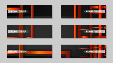 Dikdörtgen siyah turuncu degrade arka plan ile kare vektör afiş