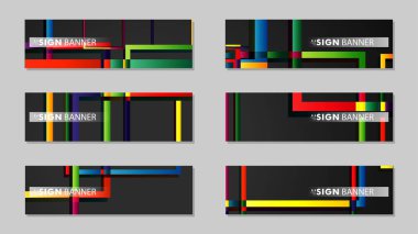 kare afiş vektör koleksiyonu. renkli parlaklar degrade
