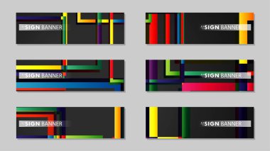 kare afiş vektör koleksiyonu. renkli parlaklar degrade