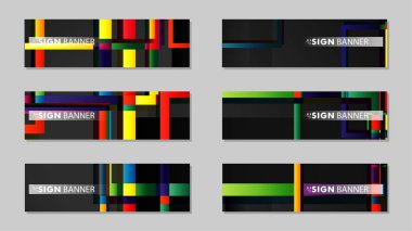 kare afiş vektör koleksiyonu. renkli parlaklar degrade