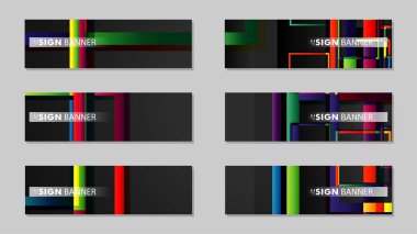 kare afiş vektör koleksiyonu. renkli parlaklar degrade