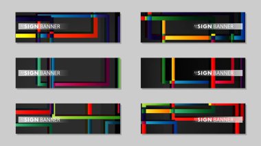 kare afiş vektör koleksiyonu. renkli parlaklar degrade