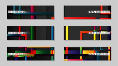 kare afiş vektör koleksiyonu. renkli parlaklar degrade
