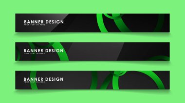 Koyu yeşil dairelerarka plan ile dikdörtgen vektör afiş ayarlayın