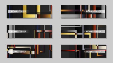 kare afiş vektör koleksiyonu. taş ve tuğla gradyan renk kompozisyonu