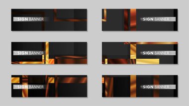 kare afiş vektör koleksiyonu. ahşap degrade renk kompozisyonu