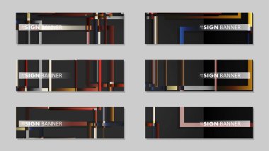 kare afiş vektör koleksiyonu. taş ve tuğla gradyan renk kompozisyonu