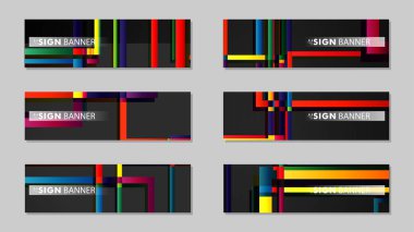 kare afiş vektör koleksiyonu. renkli parlaklar degrade