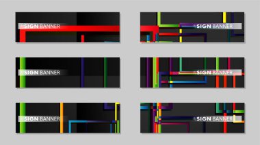 kare afiş vektör koleksiyonu. renkli parlaklar degrade