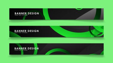 Koyu yeşil dairelerarka plan ile dikdörtgen vektör afiş ayarlayın